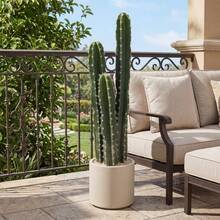 Large Artificial Cactus, 95 Cm, With Pot, Realistic Appearance, For Home, Office, Green. - Green - View 1