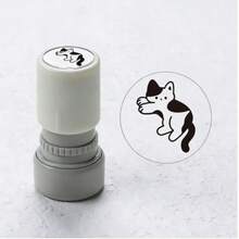 5pcs Cat Pattern Round Stamps, Self-Inking, Suitable For Stationery Doodles, Great For Party Favors Or Birthday Gifts - Sets - View 3