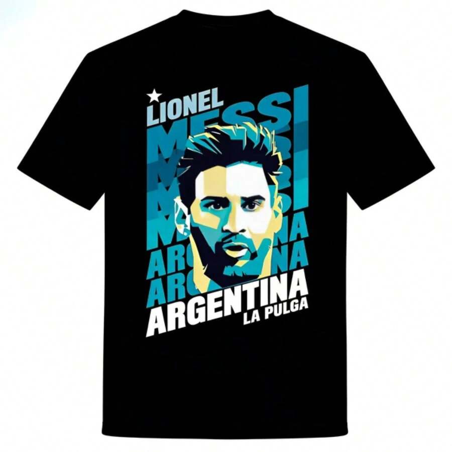 2026 World Cup Shirt, Soccer Fan Tee, Jerseys For Men, Summer Outfits For Men, Messis Fan T-Shirt 2026 Spring_Summer Streetwear For Both Men And Women, A Pure Cotton Short-Sleeved Sport Top T-Shirt For Fans 100% Cotton Graphic Tees, Sports Fan Gift - màu đen - Xem 1