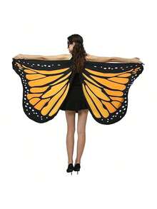 Elegante capa con alas de mariposa para mujer, disfraz para fiestas, actuaciones y cosplay de Halloween y Navidad, chal de princesa hada, atuendo de estilo fantasía de alta calidad, opción de regalo ideal para familiares y amigos - Multicolor - Ver 12