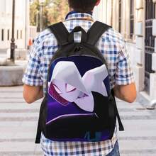 S-Spider-Gwen Single Layer Casual Backpack Featuring A Sleek Design, A Practical Everyday Bag That Complements Any Attire And Emotion - Black - View 7