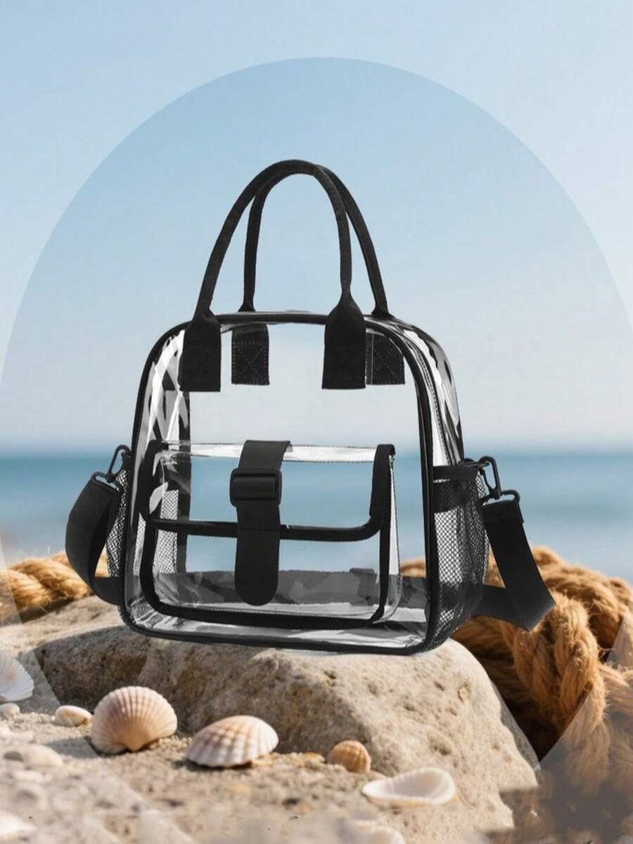 Unisex Fashion Transparent Shoulder Handbag, Outdoor Toiletry Bag, Crossbody Commuter Bag - Signature - View 1