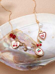 1 chiếc vòng cổ mặt dây chuyền mùa hè ven biển dành cho nữ, dây chuyền mạ vàng với mặt dây chuyền hình bãi biển, trang sức phong cách Boho Bohemian cho kỳ nghỉ và đeo hàng ngày. - Nhiều màu - Xem 10