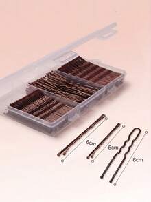150pcs Metal Hair Clips, Women's Hair Accessories French U-Shaped Hair Clips Set (Black/Brown/Gold/Silver) - Three-mix Set a - View 3