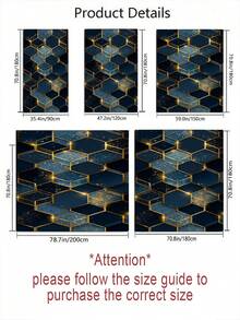 4件套黑色浴室套装,几何图案浴帘套装,现代艺术风格浴帘(含12个挂钩),浴室地毯,防滑垫和马桶座套 - A - 查看 4