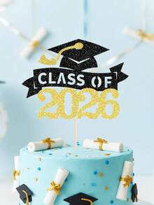 1 件/3 件 2025 毕业蛋糕装饰，祝贺 2025 毕业帽蛋糕装饰品，2025 毕业派对用品 - 彩色 - 查看 6