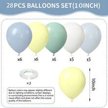 50/28 quả bóng bay màu xanh lá nhạt, trắng, xanh dương, vàng kích thước 10 inch, thích hợp trang trí tiệc sinh nhật lần thứ nhất cho bé trai/bé gái, đồ dùng cho tiệc mừng em bé chào đời. - A-1 - Xem 5