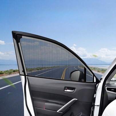 2pcs/4pcs Car Side Window Mosquito Net, Mesh Curtain, Sun Shade, Anti-Mosquito Window Screen