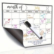 Erasable Magnetic Fridge Calendar Kit 2Pcs Reusable Weekly Monthly Planner With Magnetic Marker Easy Wipe Clean For Refrigerator Whiteboard Perfect For Home Office Family Schedule Time Planning Daily Organizer Great Festival Gift For Home Lovers Hot - 日曆 - 查看 5