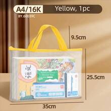 Bolsa de Projeto A3/A4 para Artesanato de Acolchoado, Bolsa de Armazenamento com Alça, Bolsa de Arquivo Grande, Bolsa de Malha Transparente com Grade, Bolsa de Desenho e Esboço Portátil com Zíper, Bolsa de Documentos, Pastas de Arquivo, Suprimentos de Escritório - A - Visão 5