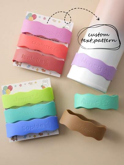 1pc Customizable Silicone Wave Pattern Anti-Slip Partial Protective Baby Bottle Cover, Suitable For Bottles, Cups And Mugs, Portable Feeding Bottle Accessory