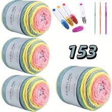 4pcs Colorful Thread+4pcs Scissor Crochet Set, Used For DIY Knitting And Crochet Sweater Scarves, Halloween Decorations, Crochet Supplies, Halloween Decorations, Gift Crochet Sets, Guest Wedding Handmade Gifts, Mother's Day Teacher's Day Gifts - A49 - 查看 16