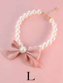 1pc Pet Cat Pearl Necklace, Cute Pearl Bow Tie Collar, Suitable For Small/Medium Dogs & Cats, Pet Christmas Decorative Necklace - Multicolor - View 5