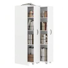 Étagère extensible à roulettes – 4 tablettes, réversibles gauche/droite, en MDF, charge maximale de 20 kg par tablette, utilisable dans la salle de bain, la cuisine ou le salon, coloris blanc. - Blanc 1 pièce - Voir 6