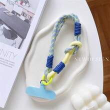 1pc Multicolor Buckle Short Thick Phone Lanyard, Sturdy Wrist Strap For Outdoor, Camera, Water Bottle, Key Chain, Unisex High-End Wide Version Hanging Cord With Clip - Multicolor - View 8