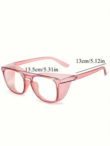 1 par de gafas de manicura a prueba de polvo - Lente transparente/rosa/negro, diseño a prueba de viento, herramienta de protección ocular para el cuidado de uñas finas, accesorio de pedicura, marco de plástico ligero y duradero, estilo de moda, resistente y duradero, esencial de belleza - Multicolor - Ver 10