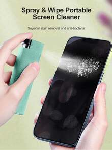 Limpiador de pantalla multiusos, kit de limpieza de pantalla portátil, adecuado para pantallas de automóviles, teléfonos inteligentes y tabletas, juego de limpieza de teléfonos, spray de limpieza de pantallas, solución de limpieza de pantallas táctiles, herramientas de limpieza de pantallas, kit de limpieza de pantallas de computadoras portátiles, limpiador de pantallas de TV, limpiador de tabletas e iPads - Rosa - Ver 18