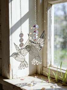 1 pieza Atrapasol de cristal de colibrí, decoración de ventana estilo bohemio con cuentas de cristal arcoíris, efecto de iluminación de energía positiva, adecuado para jardín interior, decoración colgante de feng shui, ornamento de ventana bohemio, colgante de cristal, regalo espiritual hecho a mano, perfecto para sala de estar, jardín, espacio de meditación, sala de relajación, ideal para amantes de la naturaleza y las aves, decoración del hogar vibrante - Estilo G - Ver 4