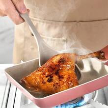 1个硅胶勺，多功能握柄，舒适防滑，厨房用具，搅拌勺，硅胶餐具勺，刮刷勺。 - 彩色 - 查看 3