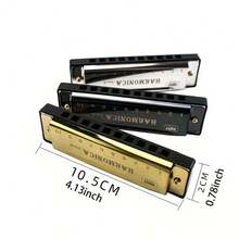 Beginner Harmonica - 10 Hole C Key Professional Blues Harmonica, Comes With Harmonica Case, Perfect For Beginners And Professionals, Metal Chromatic Harmonica, Wind Instrument, Mini Instrument, For Music Performance, Instrument Accessories And Student Gifts - Multicolor - View 5