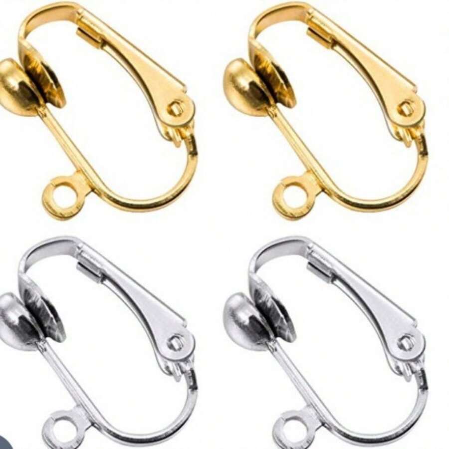 10/36pcs Clip-On Earring Converter, With Easy-Open Rings No Piercing Needed, For DIY Jewelry Making Kit, Gold/Silver Available, Suitable For Women & Girls, Great For School & Party, Ideal Gift For Jewelry Lovers - Earring Converter - View 1