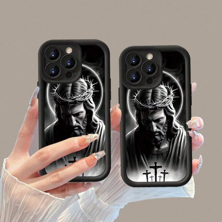 Cute Case With Crosses And Jesus For IPhone// Full Drop Protection MXTYJT005 - TYJT-BK-MXTYJT005 - View 1