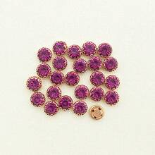 100pcs/Pack 7mm Lace Claw Rhinestones, DIY Hand Sewing Rhinestone Decoration For Clothing, Shoes, Bags, Etc. - Dark Purple - View 19