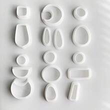 DIY Polymer Clay Earring Mold Set, Basic Shapes, Suitable For Beginners, Handmade Jewelry, Brooches And Pendants - High Precision Cutting Tools, Create Unique Accessories - White - View 2