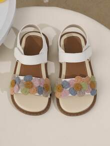 New Princess Shoes, Girls Sandals, Soft Bottom Toddler Shoes, Beaded Versatile Comfortable, For Big Kids & Plus Size - White - View 1