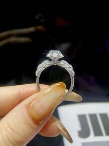 1 chiếc nhẫn thiên thần hộ mệnh bằng bạc sterling 925, đính đá Moissanite 1 carat, thanh lịch và sang trọng, thích hợp làm quà tặng đính hôn, cưới, quà tặng bạn thân, sinh nhật, kỷ niệm và các dịp khác. - Nhẫn Moissan Thiên Thần - 1 carat - Xem 4