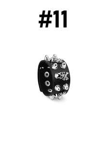 Vòng tay đinh tán phong cách Punk bằng da PU dành cho nam và nữ, vòng tay kiểu thập niên 80, vòng tay phong cách Goth Punk Rock, vòng tay đinh tán màu đen bằng da giả, vòng tay unisex dùng làm quà tặng trong các bữa tiệc. - màu đen - Xem 8