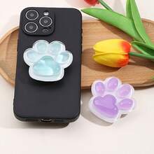 1pc Cute Cat Paw Phone Holder, Foldable Pull-Out Slouchy Desktop Stand, Glowing Epoxy Resin Big Cat Claw - Multiple Styles - View 2