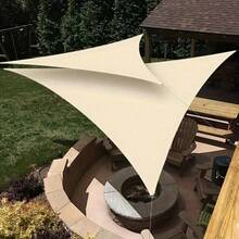 1pc Heavy-Duty Triangle Canvas Sunshade - Outdoor Patio Sun Shade Canopy, Designed For Comfortable Environment. Suitable For Yard, Garden, Pool Deck, Outdoor Cafe. Available In Multiple Sizes, DIY Design, Easy Installation - Beige - View 2