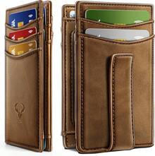 BULLIANT Magnetic Closure Slim Wallet-Genuine Leather Front Pocket Wallet Men,RFID Blocking,Holds 12 Cards And Money Clip - Mắt Hổ 4654 - Xem 9