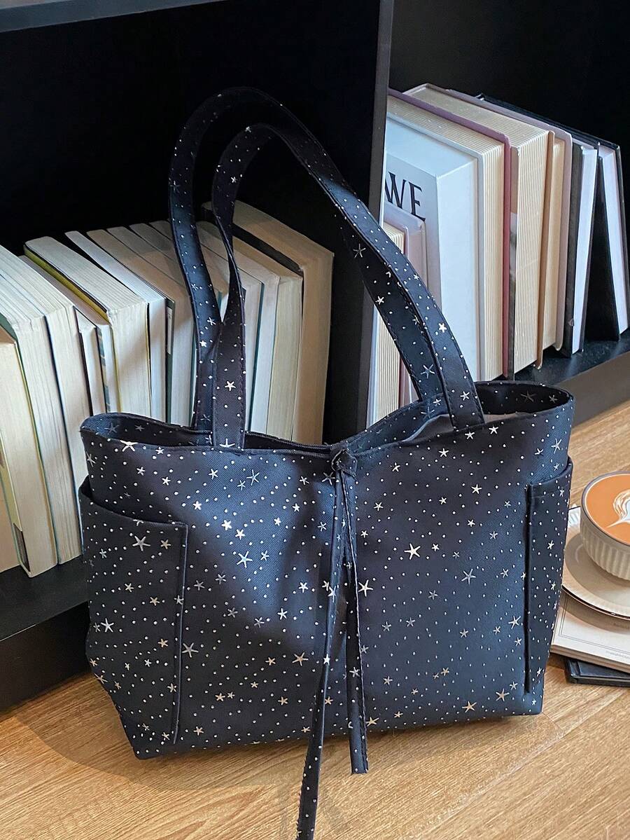 2026 New Arrival Large Capacity Versatile Casual Cute Crossbody Tote Bag, Fashionable Korean Style - Black - View 1