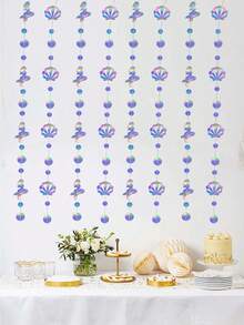 2/1pc Under The Sea Party Hanging Decorations, Ocean Banner With Streamers,Featuring Mermaids, And Seashell Elements. Suitable For Valentine's Day, Wedding Decorations, Party Decorations, Home Decor, Graduation Celebrations - A - View 5