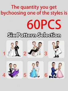 1/10/20/30/60pcs Customized Personalized Face Temporary Tattoo Stickers, Multiple Patterns, Suitable For Bachelorette Party, Birthday, Party Favors, Holidays, Valentine's Day, Couples, Men, Moms, Friends, Home Decor, Personalized Gifts - Multicolor - View 33