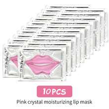 MOOYAM 10片粉色水晶唇膜贴，丰盈滋润双唇，去角质保湿，滋养舒缓干燥双唇 - 粉色 - 查看 9