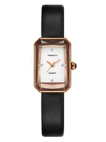 1件女士复古简约石英机芯腕表，适合日常佩戴 - 黑色 - 查看 4