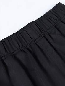 1pc Young BoyTrendy, Versatile, Comfortable Straight-Leg Capri Shorts - Black - View 6