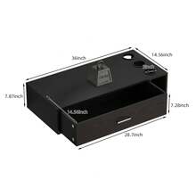 Wall Mount Salon Station With Drawer, Styling Station Barber Station Spa Salon Equipment, Salon Cabinet Station With 1 Drawer & 3 Hair Dryer Holders, Modern Beauty Barber Spa Equipment, Bathroom Dresser Storage Organizer For Bedroom Black/ White - Black - View 2