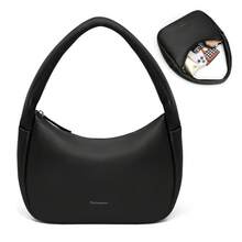 Túi Hobo da PU vân vải lychee RAINSMORE, túi đeo vai hình lưỡi liềm chống thấm nước với nhiều ngăn và ngăn chống trộm, túi đeo dưới cánh tay tối giản. - Nhiều màu - Xem 9