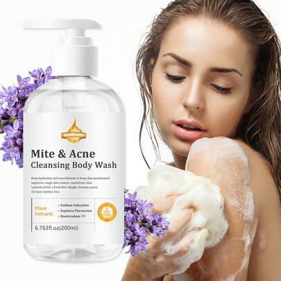 SUMIFANG Sữa tắm tẩy tế bào chết 200ml chứa Axit Salicylic và Sophora Japonica, dưỡng ẩm sâu, cải thiện tình trạng da, làm mịn da thô ráp, mang lại cảm giác sảng khoái, làm sạch sâu lỗ chân lông.