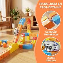 Kit Of 56/80/120 Magnetic Train Pieces Cube Track Educational Toy With 3D Blocks, Rechargeable - Nhiều màu - Xem 6
