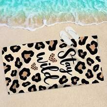 1pc Extra Large & Ultra SoftMicrofiber Beach Towel - "StayWild" Leopard Print, Quick Dry,Super Absorbent, Lightweight,Sand-Free, Ideal For Beach, Pool,Camping & Travel, Valentine's Gift,Beach Essential InspirationalDesign | Plush Absorbent Towel - 2 - View 2