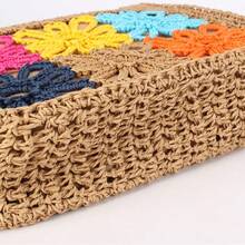 A New Woven Bag With A Floral Pattern, Which Can Be Used As A Handbag Or Shoulder Bag, Suitable For Beach Vacations, Photo Shoots, Leisure Outings, And Commuting For Women. - Màu be - Xem 4