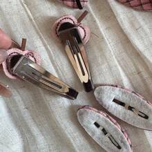 2pcs Cute Sweet Side Bangs Clips, Elegant Hair Clips, Fashion Fringe Clips, Small Hair Accessories - Cute Pink and Brown Hair Clip - View 7