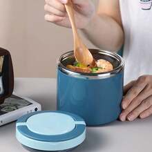 Insulated Food Jar, 630ml Soup Container Lunch Box, Stainless Steel Bento Box With Handle, Breakfast Cup Soup Storage Container Sealed For Work Travel - Blue - View 2