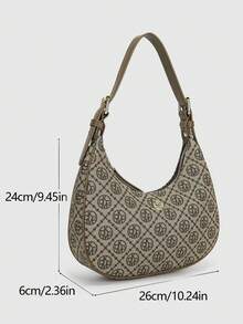 DK DKMG VANESSAMAY&DKMG 1 件复古风格 PU 单肩包，不对称图案，轻巧可调节，适合母亲节假期、派对、度假、约会、购物、日常使用，以及作为送给女性的礼物，女士商务休闲包，非常适合办公室、商务和工作，女士优雅包 - 棕色 - 查看 8