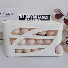 1PC Automatic Egg-Filling Refrigerator Rack. Automatically Slides Down. Saves Effort And Space. Large-Capacity Stackable Egg Storage Organizer. Makes Storing Eggs Easier. Significantly Increases Kitchen Space. Kitchen Refrigerator Egg Freshness Storage Box. A Great Helper For The Home - (Chứa 30 quả trứng) Lòng trắng - Xem 11